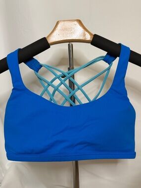BLUE LULULEMON FREE TO BE BRA